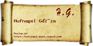 Hufnagel Géza névjegykártya