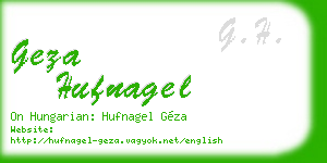 geza hufnagel business card