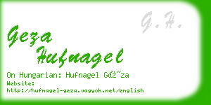 geza hufnagel business card